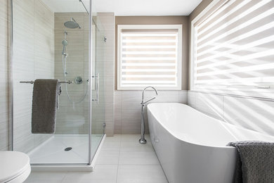 Inspiration for a transitional bathroom remodel in Edmonton
