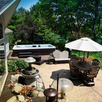 Challenger 15D Swim Spa Small Backyard & Deck