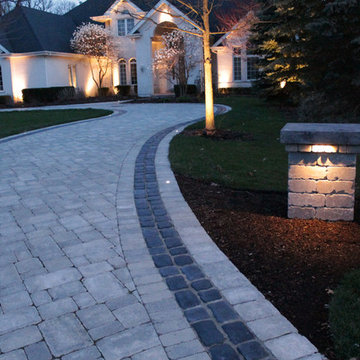 Paver Driveway with LEDs