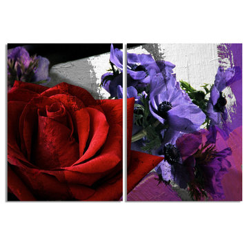 "Roses are Red, Violets are Blue III" Canvas Wall Art, 2-Piece Set