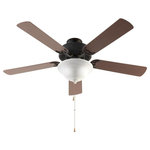 Trans Globe - Trans Globe F-1000 ROB Harbour - 52" Ceiling Fan with Light Kit - Get a cool breeze with this classic ceiling fan and light. Features 3 speed motor with reverse direction option. Includes 4" extension rod, with 12", 24", 36", and 48" rod sizes sold separately. Pull chains can be used for on-off and speed adjustments. Hardwire installation required, instructions included. Available in several shades for easy match to home decor.   No. of Rods: Yes  Shade Included: Yes  Rod Length(s): 4.00  Warranty:Harbour 52" Ceiling Fan Rubbed Oil Bronze Walnut Blade Alabaster Glass *UL Approved: YES *Energy Star Qualified: n/a  *ADA Certified: n/a  *Number of Lights: Lamp: 3-*Wattage:60w E-12 Candelabra bulb(s) *Bulb Included:No *Bulb Type:E-12 Candelabra *Finish Type:Rubbed Oil Bronze