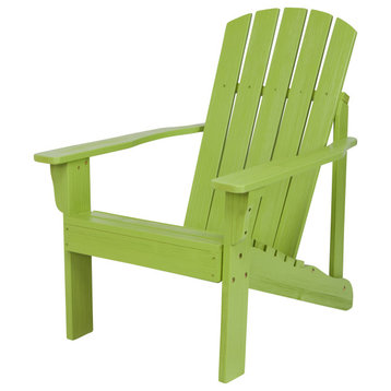 Shine Company 4626Lg Mid-Century Modern Adirondack Chair, Lime Green
