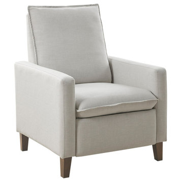 Upholstered Manual Push Back Recliner, 31x34,5, Ivory