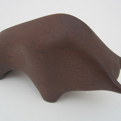 Mid-Century Danish Teak Carved Bull Denmark - SOLD - Decorative Objects And Figurines