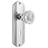 Double Dummy Set With Keyhole, Deco Plate With Crystal Knob, Bright Chrome
