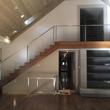 Stainless Steel Cable Railing - Rectangle Tube Top with Square Posts