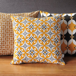 Dayita Cushion in Saffron Yellow - Decorative Pillows