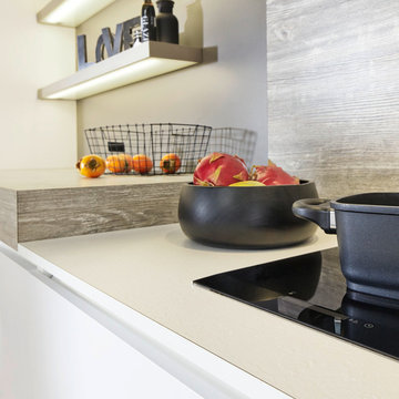 black and white kitchen