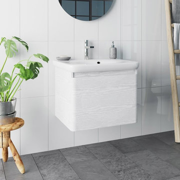 Mode Heath white wall hung vanity unit and basin 600mm