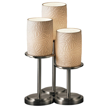 Limoges Dakota Table Lamp, Cylinder With Flat Rim With Bamboo Shade