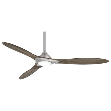 Minka Aire Sleek 60 in. LED Indoor Brushed Nickel Smart Ceiling Fan with Remote