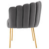 Armchair Accent Tufted Chair, Gray, Velvet, Modern, Mid Century Lounge