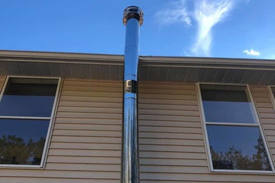 Double insulated pipe chimney install