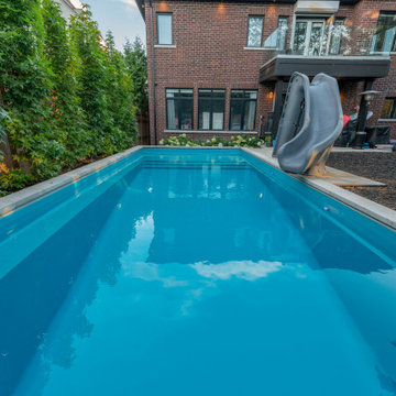 Fiberglass Pool Ideas - Fiberglass Lap Pool with Interlocking Deck