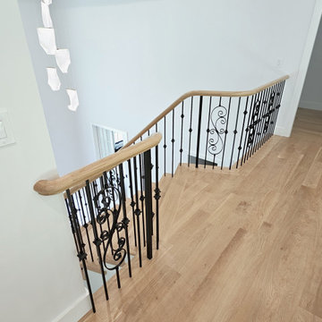 Project #120 | White Oak Staircase with Iron Balusters
