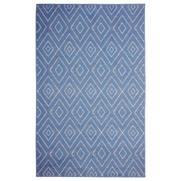 Diamond Geometric - Moroccan Transitional Area Rug, Light Blue, 5'x8'