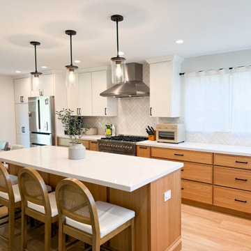 Two-Tone Simplicity: White Slim Shaker & Oak Fusion | Mission Viejo