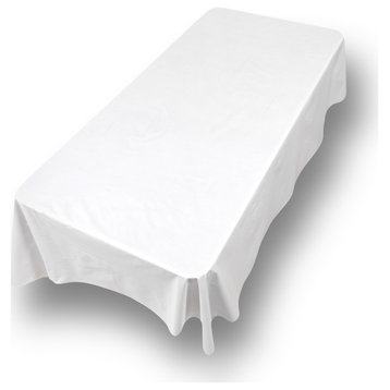 52'' x 70,'' Vinyl Tablecloth with Polyester Flannel Backing in White