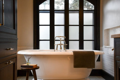 Inspiration for a modern freestanding bathtub remodel in Milwaukee