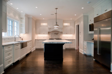 White chefs kitchen with creative space solutions.