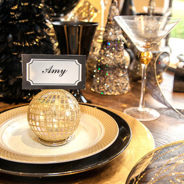 Black / Gold Holiday Table by Star Furniture in Texas