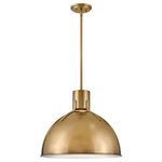 HInkley - Hinkley Argo Large Pendant, Heritage Brass - Argo is brilliantly basic in design but has all the right details to make it shine. The smooth lines of its dome have a vintage, industrial feel, but modern updates make Argo contemporary. Heavy straps and decorative screws secure the dome to the cap in this clean and stylish profile.