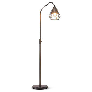 Midtown LED Vintage Dimmable Arch Floor Lamp, Dark Bronze/Wire