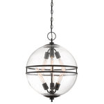 Designers Fountain - Designers Fountain D209M-18P Hollywood Hills 6 Light 18"W Pendant - Matte Black - Features Constructed from metal Includes (6) seedy glass shades Sloped ceiling compatible Dimmable with compatible dimming bulbs 36" of adjustable chain included Rated for dry locations Comes with a 1 year manufacturer warranty Dimensions Fixture Height: 24" Maximum Hanging Height: 61" Width: 17-1/2" Depth: 18" Product Weight: 17.5 lbs Chain Length: 36" Wire Length: 120" Shade Height: 8-1/4" Shade Width: 18" Canopy Height: 3/4" Electrical Specifications Number of Bulbs: 6 Max Watts Per Bulb: 60 watts Bulb Base: Medium (E26) Bulbs Included: No