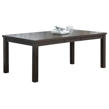 Rectangular Dining Table with 18 Inches Leaf in Black
