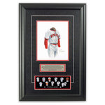 Heritage Sports Art - Original Art of the MLB 1972 Houston Astros Uniform - This beautifully framed piece features an original piece of watercolor artwork glass-framed in an attractive two inch wide black resin frame with a double mat. The outer dimensions of the framed piece are approximately 17" wide x 24.5" high, although the exact size will vary according to the size of the original piece of art. At the core of the framed piece is the actual piece of original artwork as painted by the artist on textured 100% rag, water-marked watercolor paper. In many cases the original artwork has handwritten notes in pencil from the artist. Simply put, this is beautiful, one-of-a-kind artwork. The outer mat is a rich textured black acid-free mat with a decorative inset white v-groove, while the inner mat is a complimentary colored acid-free mat reflecting one of the team's primary colors. The image of this framed piece shows the mat color that we use (Red). Beneath the artwork is a silver plate with black text describing the original artwork. The text for this piece will read: This original, one-of-a-kind watercolor painting of the 1972 Houston Astros uniform is the original artwork that was used in the creation of this Houston Astros uniform evolution print and tens of thousands of other Houston Astros products that have been sold across North America. This original piece of art was painted by artist Nola McConnan for Maple Leaf Productions Ltd. Beneath the silver plate is a 3" x 9" reproduction of a well known, best-selling print that celebrates the history of the team. The print beautifully illustrates the chronological evolution of the team's uniform and shows you how the original art was used in the creation of this print. If you look closely, you will see that the print features the actual artwork being offered for sale. The piece is framed with an extremely high quality framing glass. We have used this glass style for many years with excellent results. We package every piece very carefully in a double layer of bubble wrap and a rigid double-wall cardboard package to avoid breakage at any point during the shipping process, but if damage does occur, we will gladly repair, replace or refund. Please note that all of our products come with a 90 day 100% satisfaction guarantee. Each framed piece also comes with a two page letter signed by Scott Sillcox describing the history behind the art. If there was an extra-special story about your piece of art, that story will be included in the letter. When you receive your framed piece, you should find the letter lightly attached to the front of the framed piece. If you have any questions, at any time, about the actual artwork or about any of the artist's handwritten notes on the artwork, I would love to tell you about them. After placing your order, please click the "Contact Seller" button to message me and I will tell you everything I can about your original piece of art. The artists and I spent well over ten years of our lives creating these pieces of original artwork, and in many cases there are stories I can tell you about your actual piece of artwork that might add an extra element of interest in your one-of-a-kind purchase.