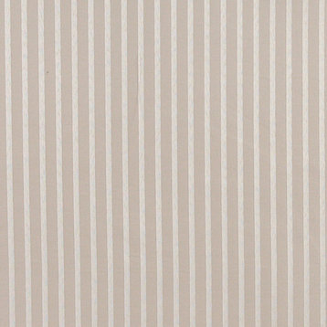 Beige And Ivory, Thin Striped Woven Upholstery Fabric By The Yard