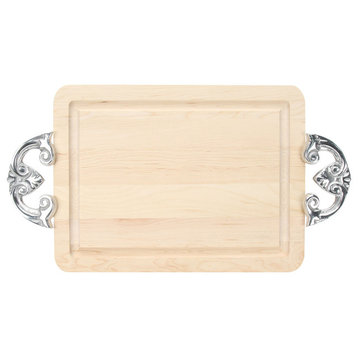 BigWood Boards Rectangular Cutting Board with Classic Handles, Maple, 9" x 12"