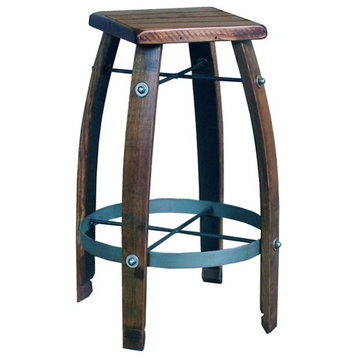 Stave Stool With Wood Top, Caramel, 28"