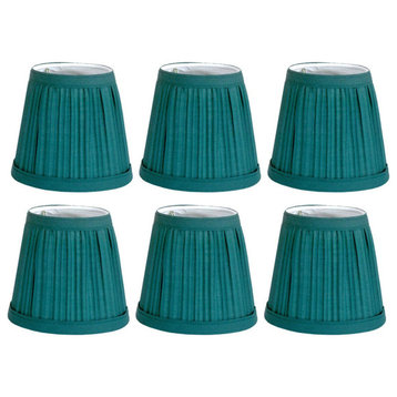 Fabric Lamp Shade Hunter Green 4 1/16" H Mini Clip On Pack of 6