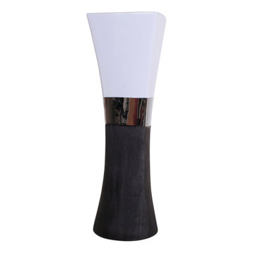 Equinoxe Slim Vase With Silver Strip
