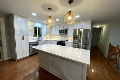 Example of a mid-sized minimalist kitchen design in DC Metro