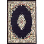 Unique Loom - Unique Loom Navy Blue Washington Reza 4' 0 x 6' 0 Area Rug - The gorgeous colors and classic medallion motifs of the Reza Collection will make a rug from this collection the centerpiece of any home. The vintage look of this rug recalls ancient Persian designs and the distinction of those storied styles. Give your home a distinguished look with this Reza Collection rug.