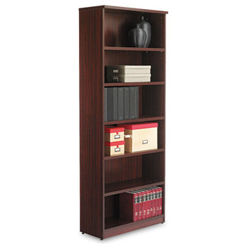 Alera Valencia Series Bookcase, Six-Shelf, 31 3/4"x14"x80 3/8", Mahogany