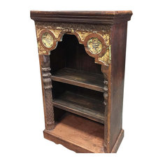 mogulinterior - Consigned Antique Indian Arch Bookshelf Book Case Bookshelf Arched Frame Patina - Bookcases