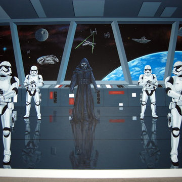 Star Wars: The Force Awakens Murals in a bedroom by Tom Taylor of Mural Art LLC