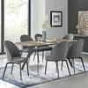 Sunny Swivel Gray Fabric and Metal Dining Room Chairs, Set of 2