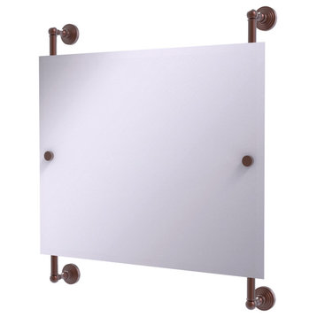 Waverly Place Landscape Frameless Rail Mounted Mirror, Antique Copper
