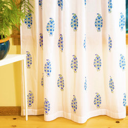 Attiser - Designer Blue sheer curtain - Windows And Doors
