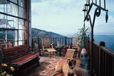 Deck - mid-sized rustic backyard deck idea in Los Angeles with no cover