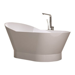 ADM Bathroom Design - ADM Slippered Freestanding Bathtub, White, 66.1" - Bathtubs