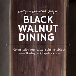 Charred Live Edge Black Walnut Dining Table - Dining Tables