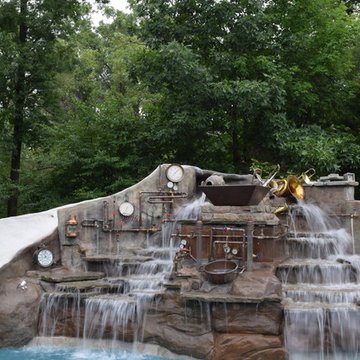 Caribbean Steampunk Backyard Swimming Pool by Legendary Escapes