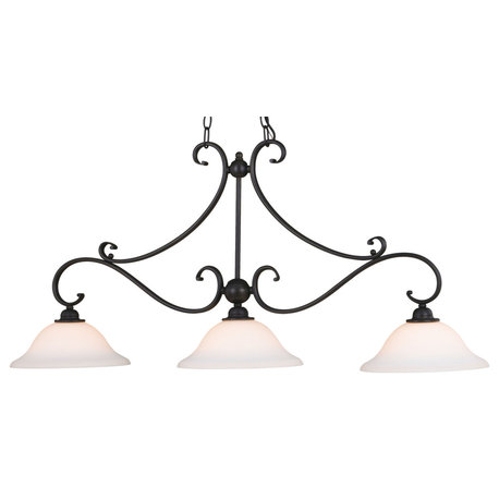 Roseto VXCH66635 Braxton 3 Light 44"W Billiard Chandelier - Oil Burnished