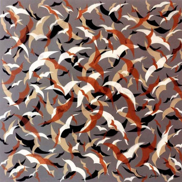 "Seagulls" by Paul Laoria, Giclee Canvas Wall Art, 18"x18"