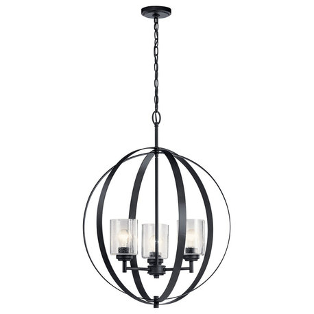 Kichler 44034 Winslow 3 Light 25"W Globe Chandelier - Black